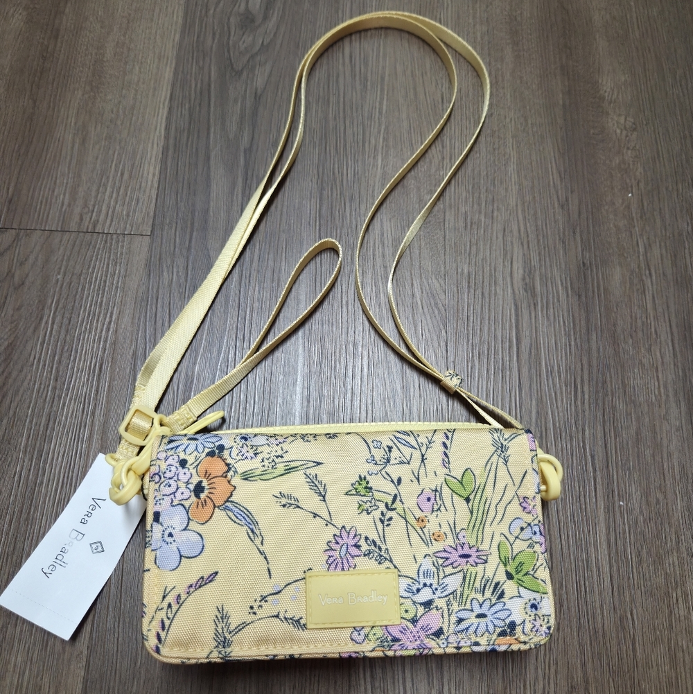 Vera Bradley ReActive RFID Compact Crossbody~Sunlit Garden